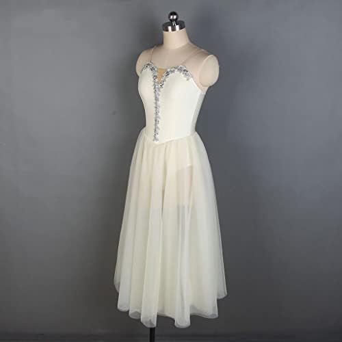 N/A Pink Spandex Ballet Dance Dance Dance Long Tutu фустан за возрасни лирски танцови костуми современ фустан