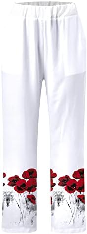 Употреба на жени удобни панталони еластични половини капри панталони летни лабави панталони панталони летни панталони со џеб