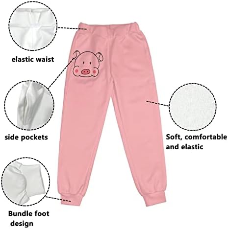Cozeyat Детска атлетска џемпери на возраст од 4-15 години, Softy Pant со должина на глуждот со џебови, висок еластичен џогер