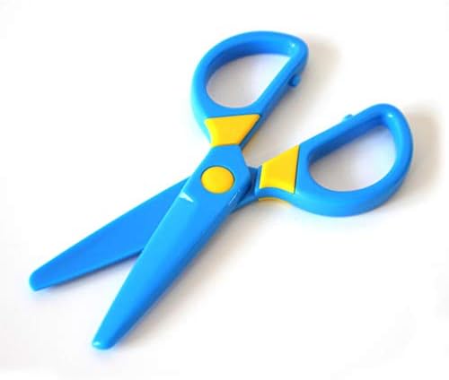 Изврши деца стационарни 10 парчиња безбедносни ножици пластични детски ножици за хартија деца занаетчиски ножици за градинка случајна боја