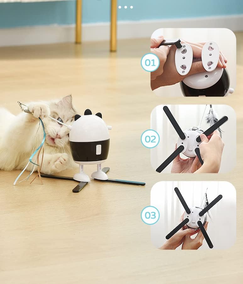 Интерактивна играчка за мачки Ladumu со 4 поддршка за статисти за статив за мачки за мачки за интерактивна мачка за мачки за