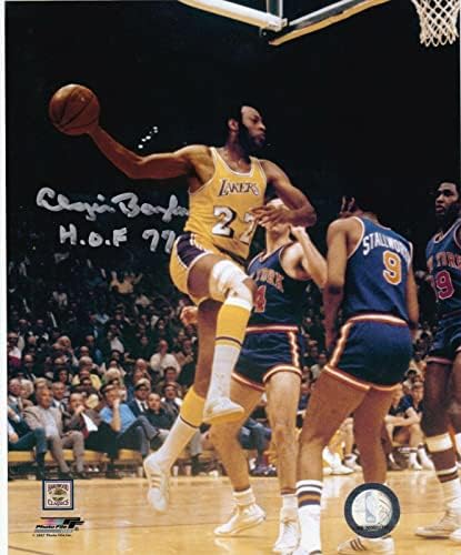 Елгин Бајлор Лос Анџелес Лејкерс Хоф 1977 Акција потпишан 8x10 - Автограмирани НБА фотографии