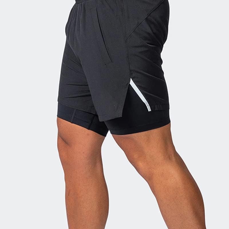 Liuzh 2 во 1 фитнес шорцеви мажи кои трчаат брзо суво летно спортско спортска облека машка обука дното