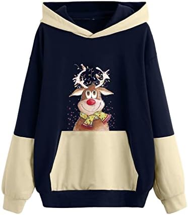 Zl geqinai худини жени пуловер графички плус големина преголема дуксерка дуксери патки влечење на џемпери за џемпери надвор од облека