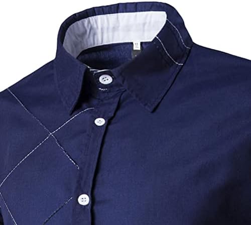 Ekeеке-ДГ Шакет мода уникатни кошули за дизајн на решетки со целосен ракав палто деловно дното на костумот за случајно копче