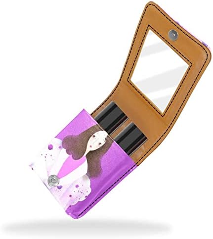 Кармин за шминка ОРИУКАН торба ЗА кармин со огледало пренослива торбичка за складирање кармин организатор за складирање на сјај за усни, Девојка Виолетова Модна М?