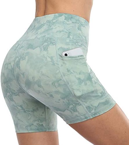 Raypose трчајќи атлетски велосипедисти шорцеви за жени летни високи половини во теретана за тренинзи жени со џебови плус големина