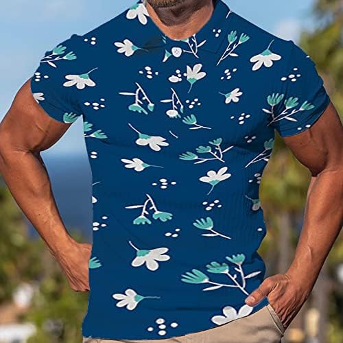БМИСЕГМ летни мажјаци за мажи за мажи Летен моден тренд Машки 3dpolo кошула патент со кратки ракави пулвер, обични кошули за