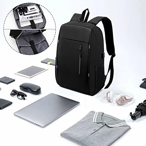 ZGWJ лаптоп ранец со USB порта за полнење за мажи и жени одговара на 15,6 инчи тетратка. Лесен чист дизајн отпорен на вода, елегантен за патувања и секојдневна деловна упо