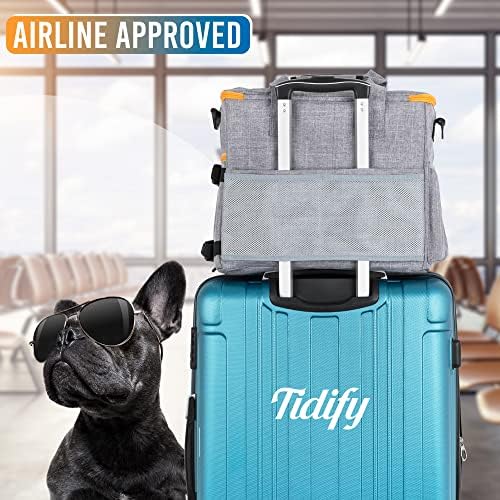 Куче Патување Торба Авиокомпанија Одобрени Патување Во Собата За Куче И Мачка Торба Организатор Со Мултифункционален Џебови,