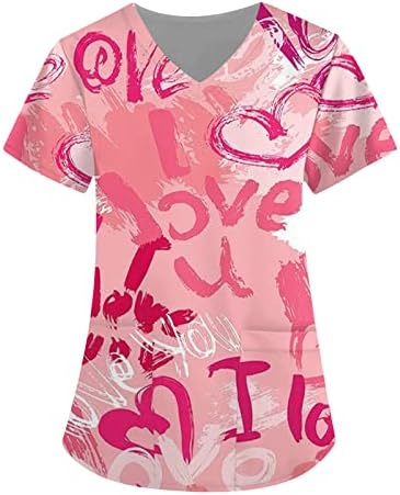 Женски летни врвови на в Valentубените кошули за жени графички маички трендовски облеки на вinesубените Денот подароци за нејзината