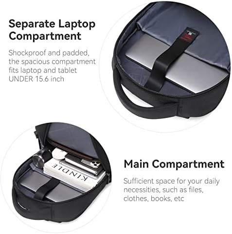 Bouyota Business Rankpack, ранец на лаптоп за патувања, ранец на лаптоп за патувања 15,6 инчи со USB порта за полнење, ранец