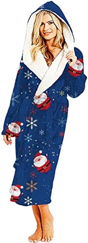 ПРЕГОЛЕМА Мода Жени Зимски Кадифен Божиќно Печатење Издолжен Шал Бањарка Кардиган Домашна Облека Со Долги Ракави