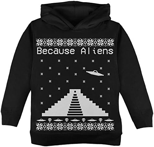 Затоа што вонземјаните пирамида божиќен џемпер црно дете худи