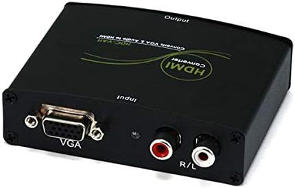 Monoprice 104629 VGA и R/L стерео аудио во конверторот HDMI со DC адаптер, црна