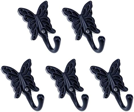 HEVSTIL 5-Пакет Пеперутка Форма Капут Куки, Ѕид Монтирани Наметка Кука Цинк Легура Пеперутка во Облик Со Завртки За Капут Капа