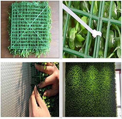 Ynfngxu Надворешно вештачко хеџ панел за приватност, зелена тревник позадина градина пејзаж Имитација на растителен wallид
