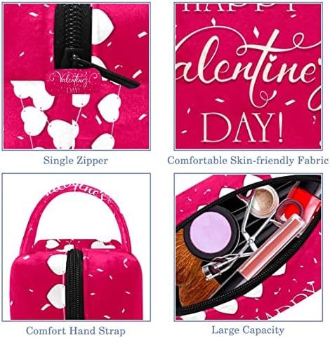 Мала Торба За Шминка, Патент Торбичка Патување Козметички Организатор За Жени И Девојки, Среќен Ден На Вљубените Розова