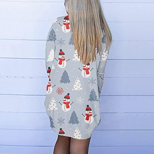 Грдите Божиќни џемпери за жени 2022 плус големина обична мода есен зимски кардиган со долг ракав отворен фронт, смешни Божиќни