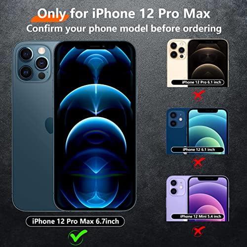 Red2Fire за Iphone 12 Pro Max Случај [Заштита Од Капка Воено Одделение] [Заштитник На Екранот Од Калено Стакло + Заштитник На