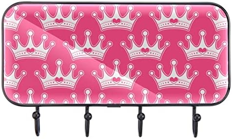 Розова Девојка Принцеза Кралското Семејство Круна Со Срце Накит Печати Палто Решетката Ѕид Монтирање, Влезот Палто Решетката