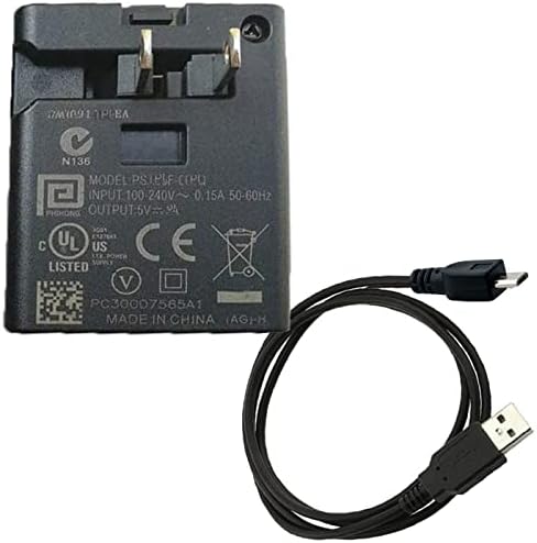 Адаптер за исправен 5V AC/DC + USB кабел компатибилен со ласерска лента за HairMax 82 LB82 Постари модели Уред за раст на косата FUHUA UE05WCP-050100SPC Полнач за напојување на напојување