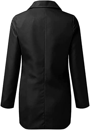 Женски палто блејзер за работа секојдневен бизнис Отворен фронт со долги ракави канцелариски јакни Блејзер кардиган костум за