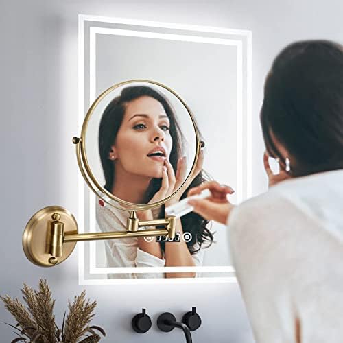 Огледало за шминка SRVNT, водоотпорно огледало за бричење на бањата 360 ° вртење на двојно еднострано огледало за убавина монтирана