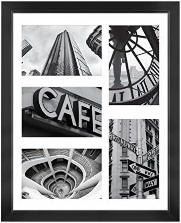 Lavie Home 11x14 Collage Picture Frame со пет отвори од 4x6 инчи, 4x6 5-отворено колаж рамка за слика за биро, класичен дизајн