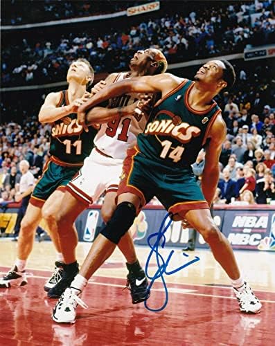 Сем Перкинс Сиетл Супер Соникс Акција потпиша 8х10 - Автограмирани НБА фотографии