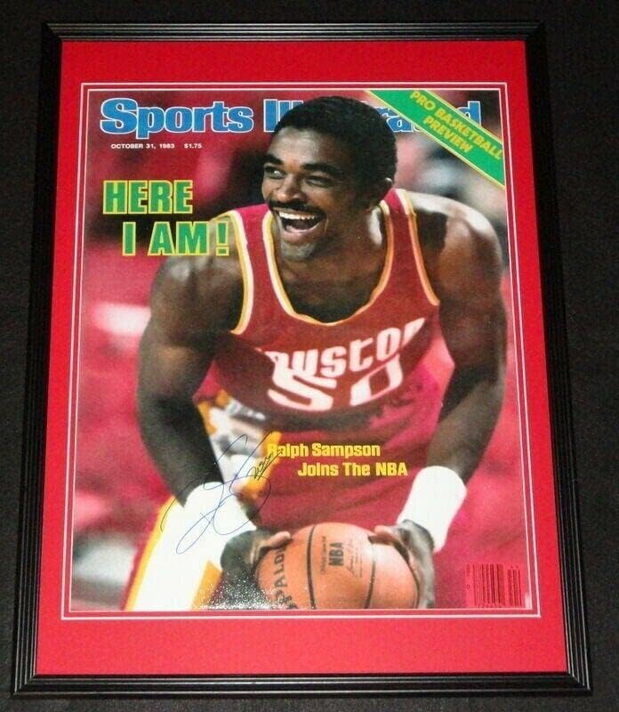 Ралф Сампсон потпиша врамен 16x20 Photo постер JSA Rockets Virginia UVA - Автограмирани НБА фотографии