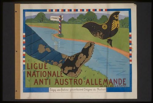 Фотографија за историски производи: Лига Национал Анти Австро Алеманде, француски бојкоти, река Рајн, Франција, 1920 година