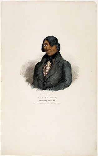 Ваа-Ба-Шо Прославен Шеф На Сиукс. Насликан на Договорот Од Прери де Чиен 1825 Од Џ. О. Луис