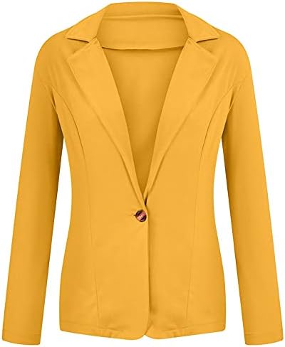Womenенски жени врвови за пролет 2023 година отворени предни џебови кардиган формална костум со долги ракави кошули со палто