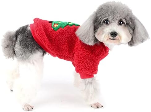 Ранфи мало кучиња џемпер Божиќ миленичиња поларно руно облека кученце мачка облека мека пуловер џемпер кучиња кучиња елка елка