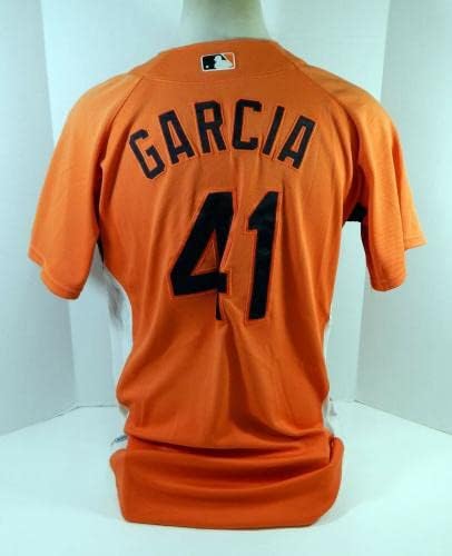 2007-08 Балтимор Ориолес Гарсија 41 Игра користеше портокал Jerseyерси БП Св 007 - Игра користена МЛБ дресови