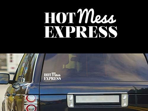 Hotешка хаос Експрес Смешна налепница за винил за декорации на Nok | Лаптоп за камиони со автомобили Ванс лаптоп | бел | 7,5