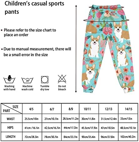 Aoopistc 4-15T деца џемпери за момче девојче случајни перформанси хип-хоп панталони со џебови долга спортска облека