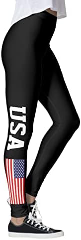 Американски хеланки на знамето Контрола на стомакот на глупостите на глуждот Ултра мека атлетска тренингот за кревање јога за кревање панталони за трчање