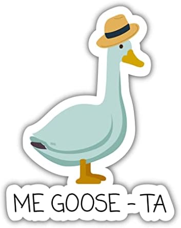 314PI Me Goose Ta Налепница Goose Goose, налепници за патки, асистент за вода што умре винил налепници Декларации за лаптоп