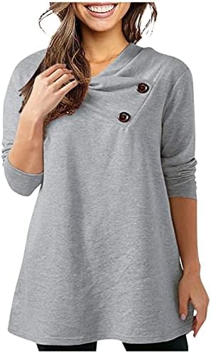 Дами врвови и блузи, фестивалски маици дами наметка класична плус големина долга ракав топло цврсто копче за маица
