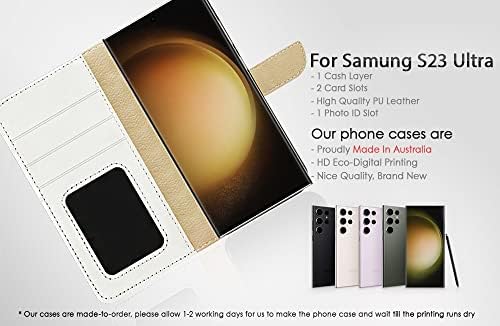 За Samsung S23 Ultra, За Samsung Galaxy S23 Ultra, Дизајниран Флип Паричник Телефон Случај Покритие, A24194 Море Самрак Палма