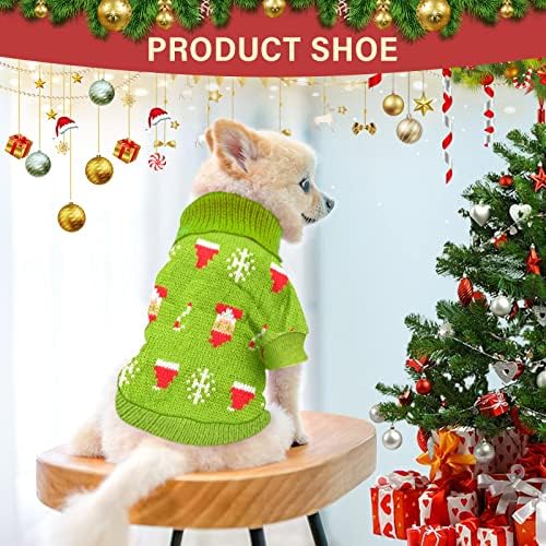 Џемпер од кучиња cnarery, мек топло куче Божиќен џемпер со дупка за поводник, зимски палто за кучиња, облека за ладно време