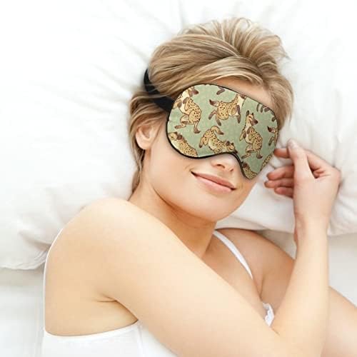 Африканска хиена печати маска за очи, блокирајќи ја маската за спиење со прилагодлива лента за работа за смена за спиење