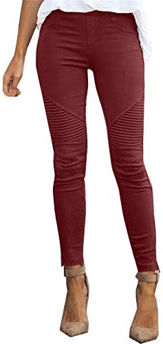 Angенскинвел женски обичен џогер панталони класична цврста боја слаби џемпери истегнати панталони