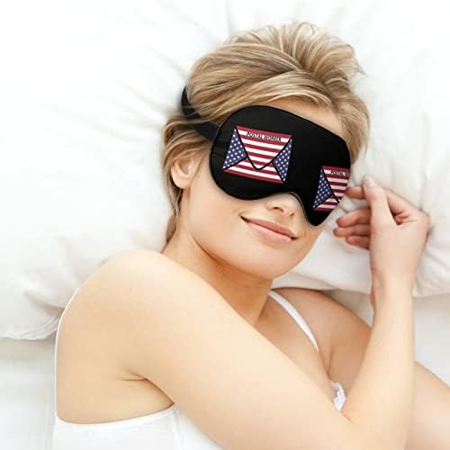 Поштенски работник американско знаме Смешно спиење маска за очи меко слепило капаче со прилагодлива лента за ноќни очила за