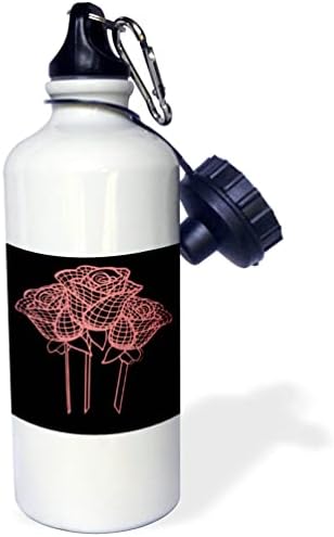 3drose стилизиран мрежен ефект нежни розови рози - шишиња со вода