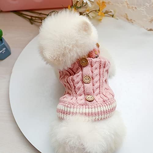 Houkai мало куче мачка плетен џемпер кучиња скокач со кученца зимска топла облека облека