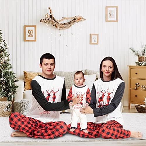 Божиќни пижами на Хабиби за семејни PJs кои одговараат на комплети за деца и возрасни