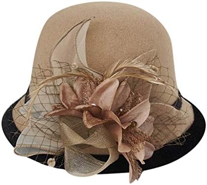 Bcdlily женски дерби црковен фустан клоче капа невестински свадбени фасцинатори капи е забава симпатична цветна корпа капи капи